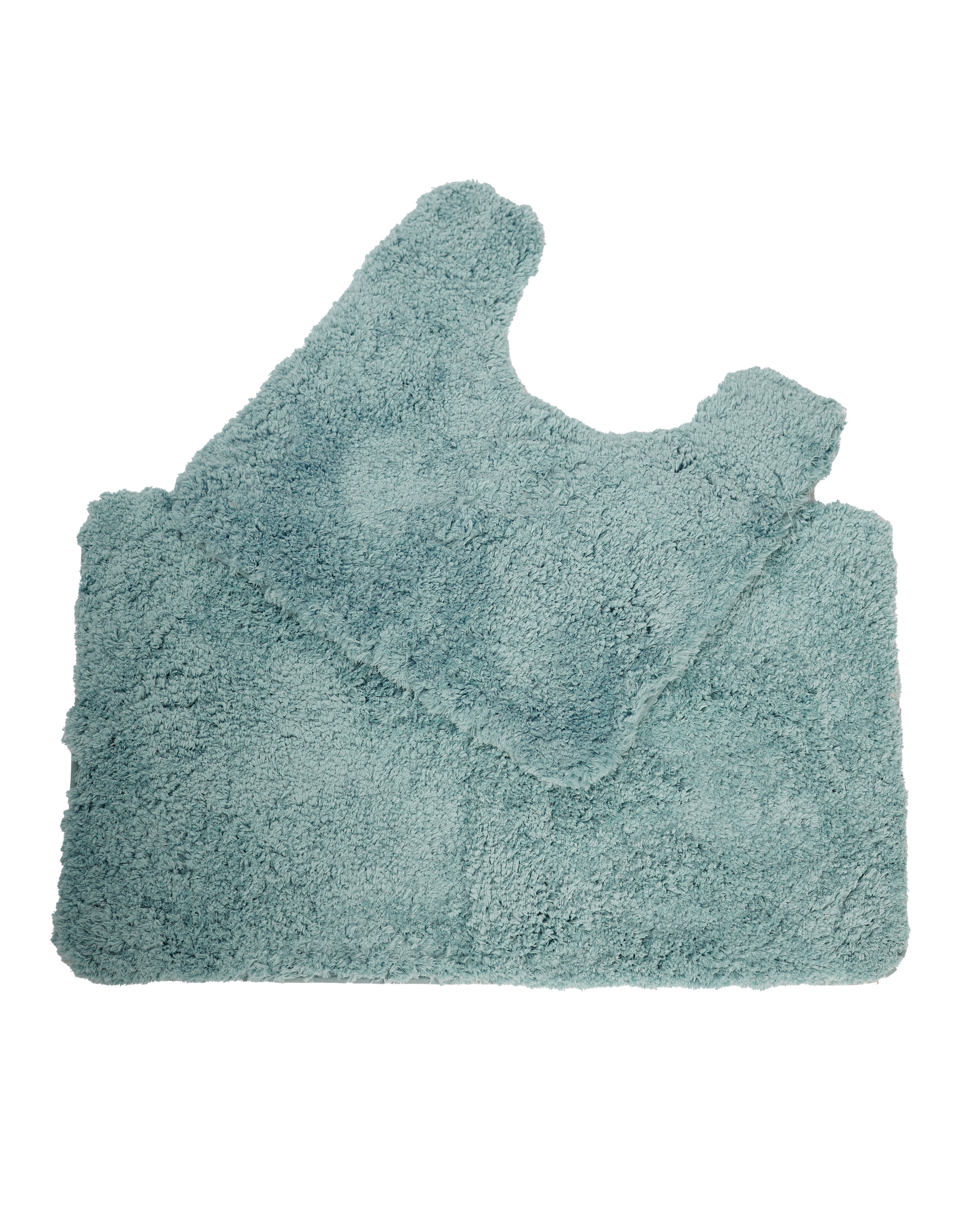 Saly Bath Rug 2-piece soft plush bath mat set in light blue for bathroom spa comfort and absorbency