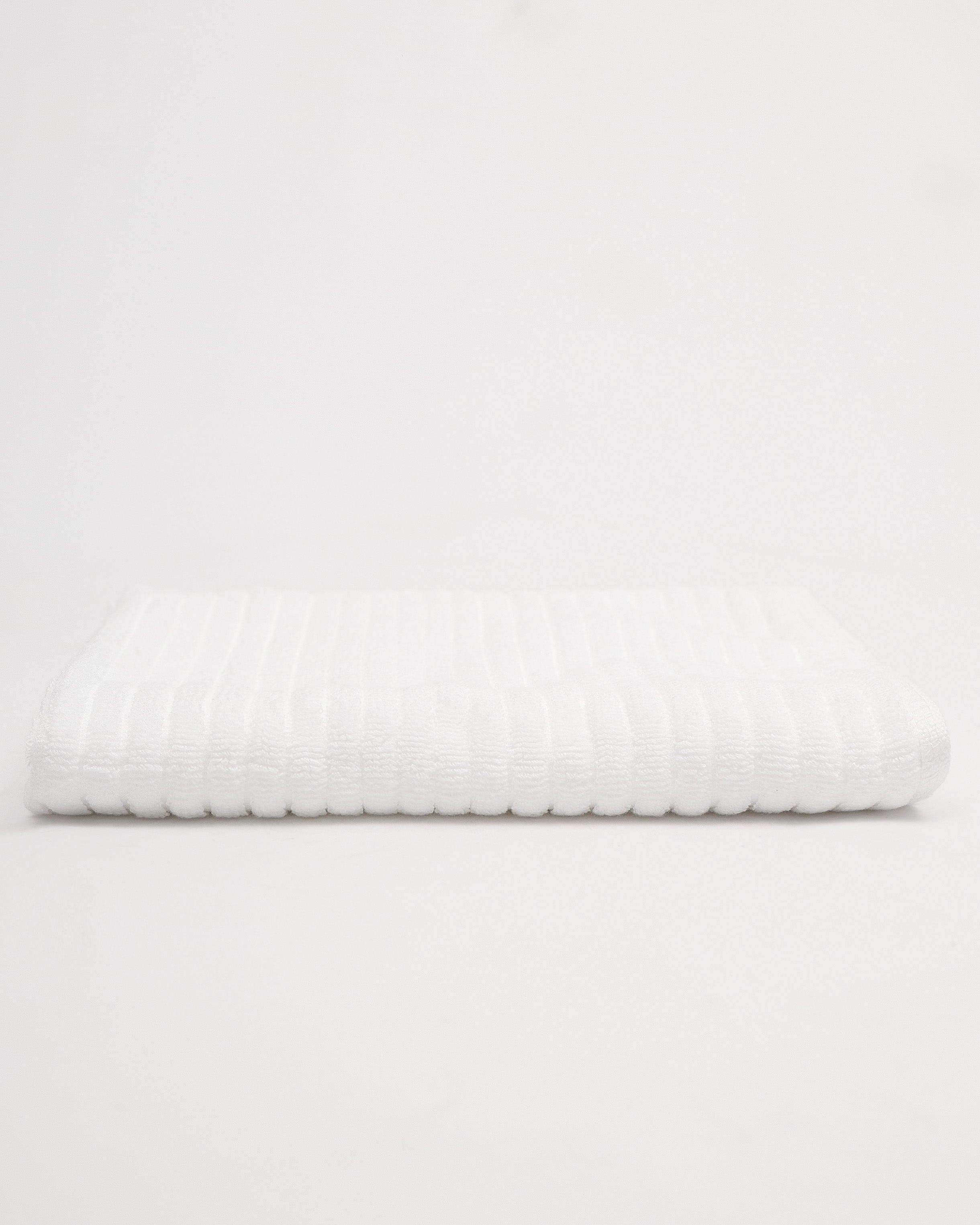 Linea Towel Collection, white folded towel.
