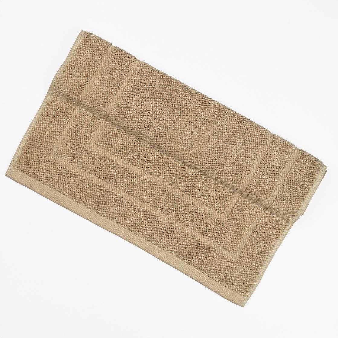 Deluxe Bath Mat in plush beige, offering comfort and moisture absorption.