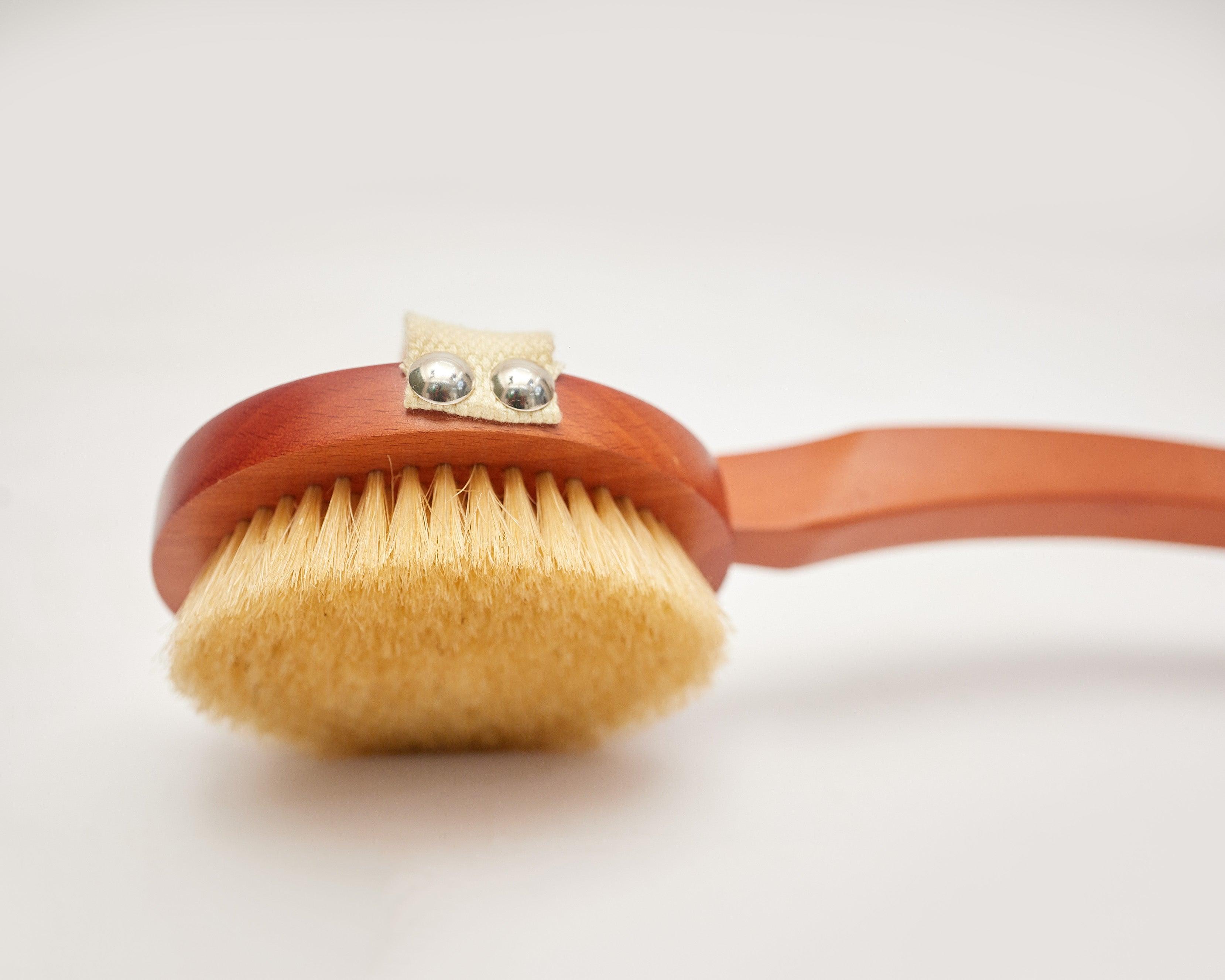 Round Body Brush with Beechwood Long Handle